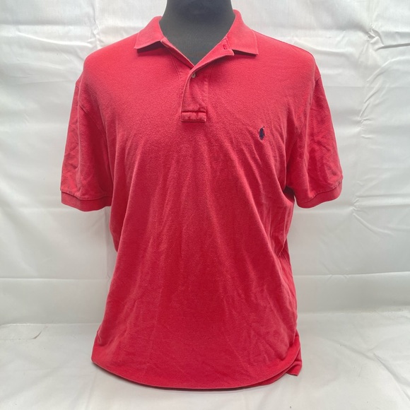 Men’s Polo Ralph Lauren Short Sleeve Polo Shirt Size Large Red - Picture 1 of 3